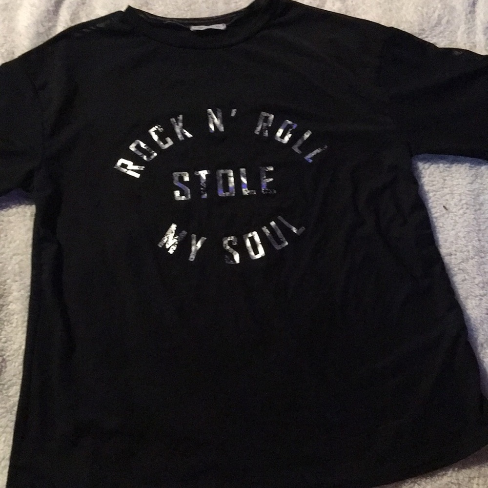 ‘Rock N’ Roll Stole My Soul’ sheer tee
